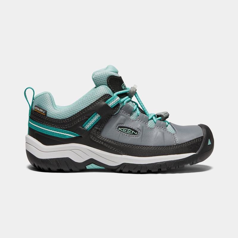 Keen Targhee Waterproof - Çocuk Trekking Ayakkabısı - Gri/Turkuaz - Türkiye (738542VPX)